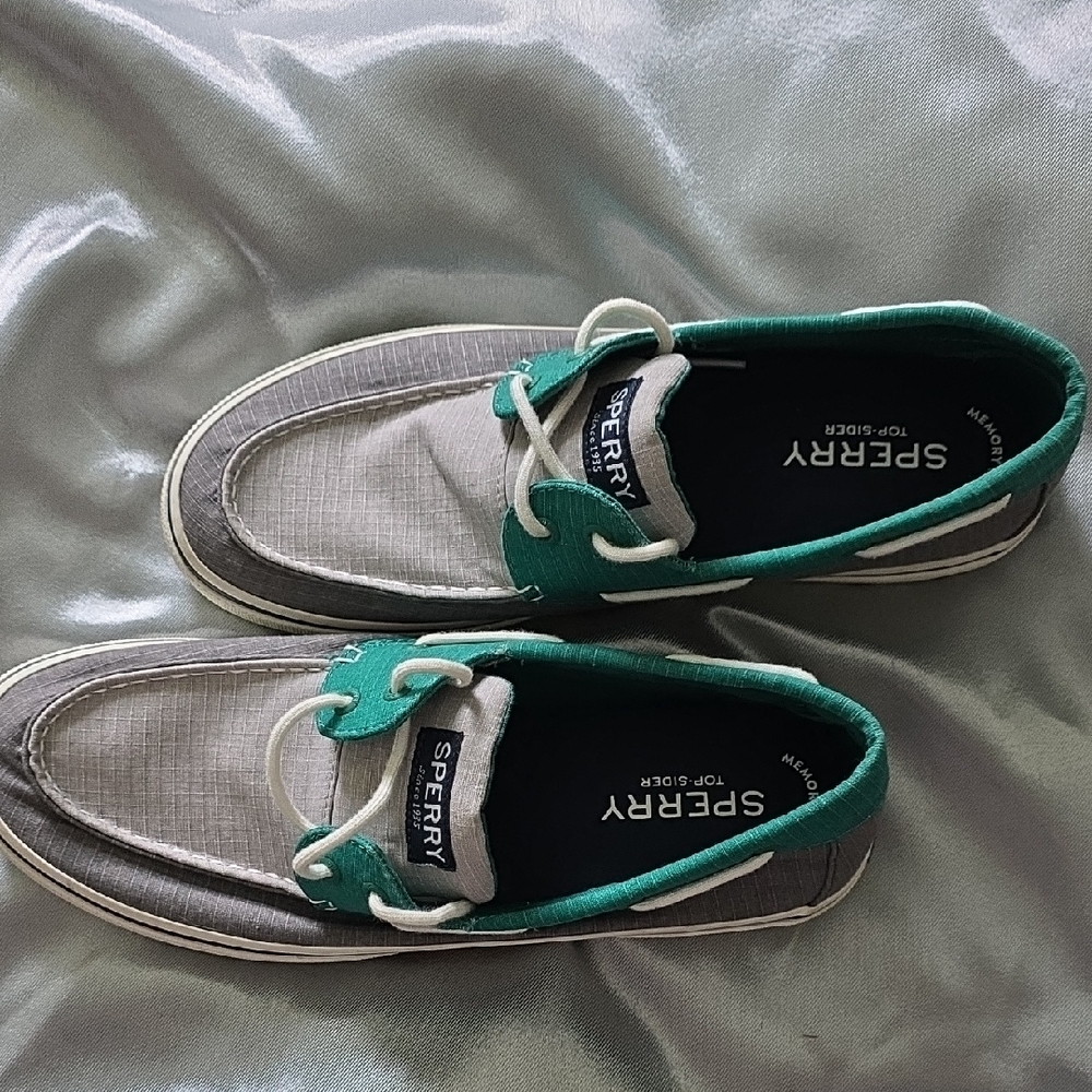 Sperry Green and Gray Sneakers with Nautical Design